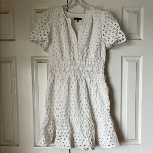 Elegant White Eyelet Dress